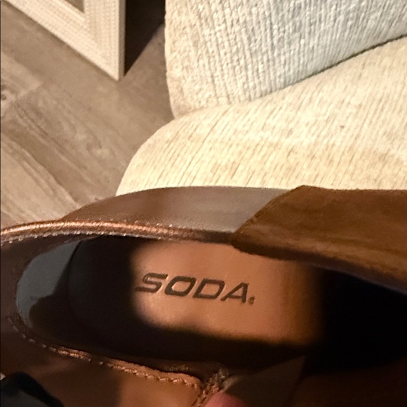 Soda Rich Brown Ankle Booties - Picture 2 of 4